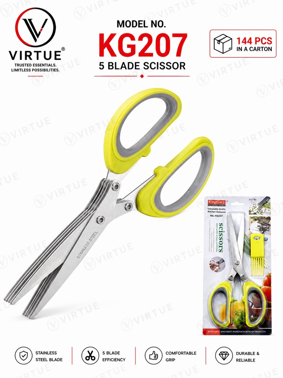 5 Blade Scissor — KG207 — Virtue Africa wholesale sourcing